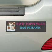 STOP HONDENFOKKERIJEN, VERBOD PETLAND BUMPERSTICKER (Op auto)