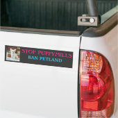 STOP HONDENFOKKERIJEN, VERBOD PETLAND BUMPERSTICKER (Op Truck)