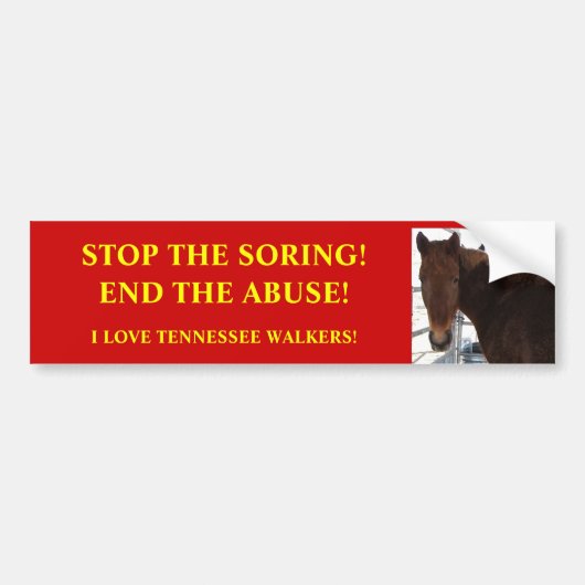 Stop Horse Abuse - Tennessee Walkers Bumpersticker (Voorkant)