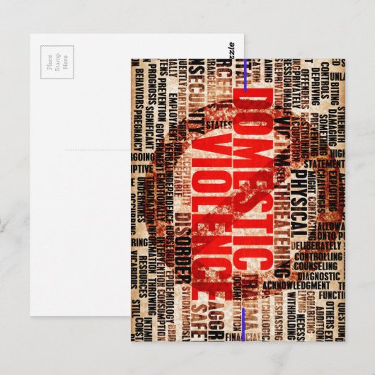 Stop huiselijk geweld briefkaart (Voorkant / Achterkant)