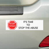 Stop huiselijk geweld bumpersticker (Op auto)