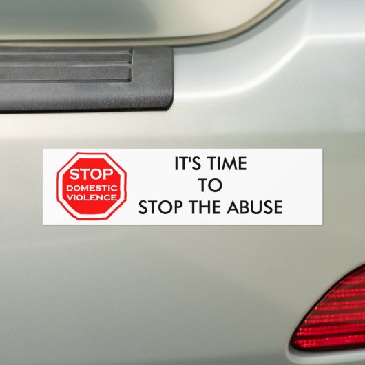 Stop huiselijk geweld bumpersticker (Op auto)