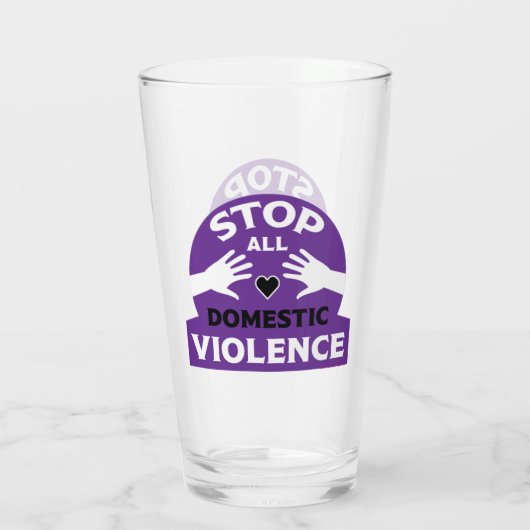 Stop huiselijk geweld glas (Achterkant)