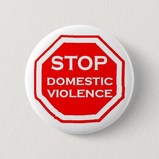 Stop huiselijk geweld ronde button 5,7 cm (Voorkant)