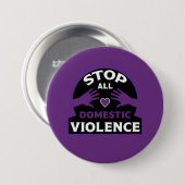 Stop huiselijk geweld ronde button 7,6 cm (Voorkant /achterkant)