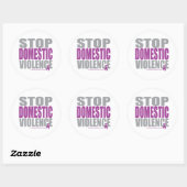 Stop huiselijk geweld ronde sticker (Vel)