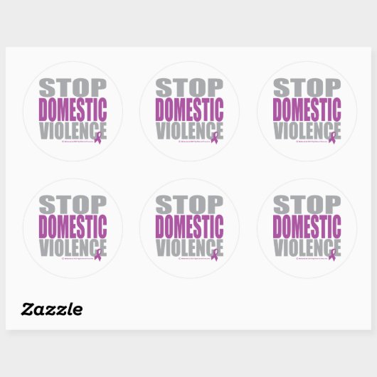Stop huiselijk geweld ronde sticker (Vel)