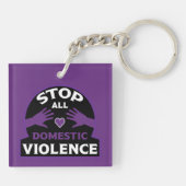 Stop huiselijk geweld sleutelhanger (Achterkant)