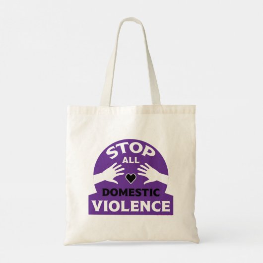 Stop huiselijk geweld tote bag (Achterkant)