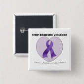 Stop huiselijk geweld vierkante button 5,1 cm (Voorkant /achterkant)