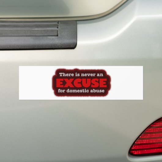 Stop huiselijk misbruik - Er is geen excuus Bumpersticker (Op auto)