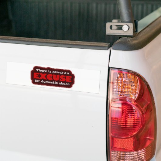 Stop huiselijk misbruik - Er is geen excuus Bumpersticker (Op Truck)