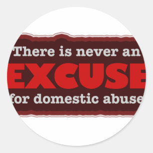Stop huiselijk misbruik - Er is geen excuus Ronde Sticker