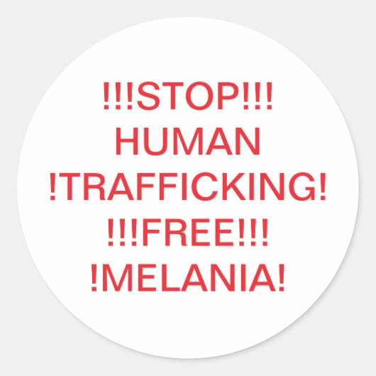 STOP HUMAN TRAFFICKING Hankamer Artjunkhaus COMIC Ronde Sticker (Voorkant)