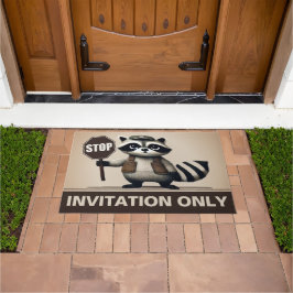 Stop, Humorvoller Waschbär für exklusive Haushalte Deurmat