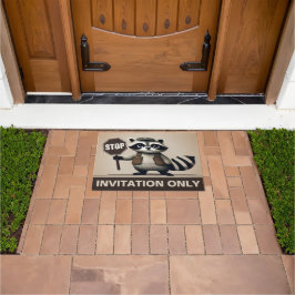 Stop, Humorvoller Waschbär für exklusive Haushalte Deurmat