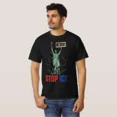 Stop ICE Grappige Vrijheidsbeeld Weerstand T-shirt (Voorkant volledig)