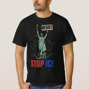 Stop ICE Grappige Vrijheidsbeeld Weerstand  T-shirt