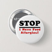 Stop ik heb voedselallergieën ronde button 5,7 cm (Voorkant /achterkant)