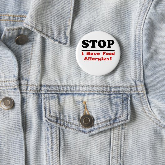 Stop ik heb voedselallergieën ronde button 5,7 cm (In situ)