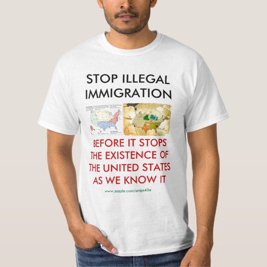 STOP ILLEGALE IMMIGRATIE T-SHIRT (Voorkant)