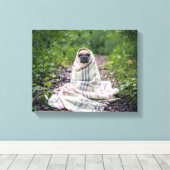 Stop in een deken canvas afdruk (Insitu (Houten vloer))