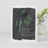 Stop in voor een Spell Halloween Party Kaart (Staand voorkant)
