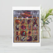 Stop in voor een spelletje -  halloween party kaart (Staand voorkant)