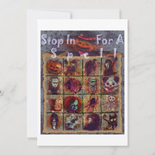 Stop in voor een spelletje -  halloween party kaart