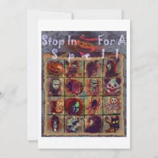 Stop in voor een spelletje -  halloween party kaart