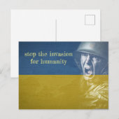 Stop invasie in oekraïne feestdagenkaart (Voorkant / Achterkant)