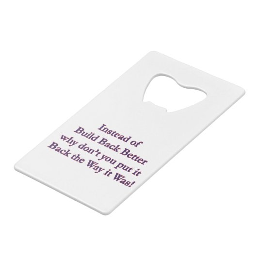 Stop-it-back Creditkaart Flessenopener (Voorkant Gekanteld)