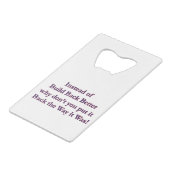 Stop-it-back Creditkaart Flessenopener (Achterkant Gekanteld)