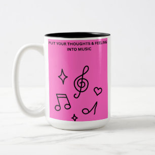 STOP JE GEDACHTEN & GEVOELENS IN MUZIEK TWEEKLEURIGE KOFFIEMOK