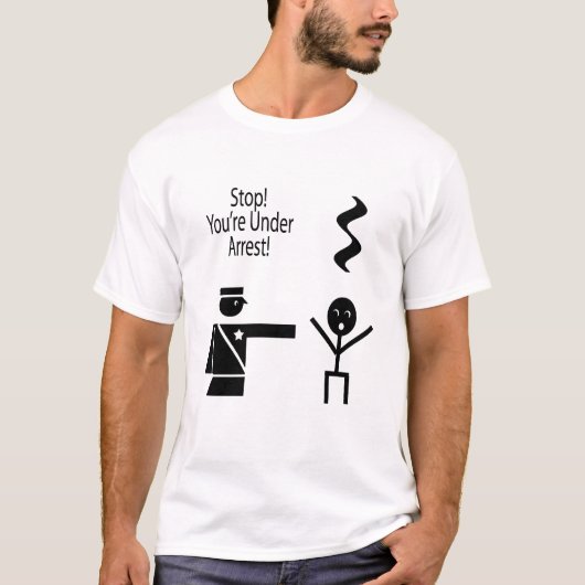 stop je leven onder humor 2 t-shirt (Voorkant)