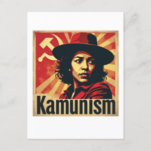 Stop Kamunism Harris Walz 2024 kameraad Kamala Briefkaart