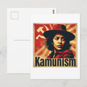 Stop Kamunism Harris Walz 2024 kameraad Kamala Briefkaart (Voorkant / Achterkant)