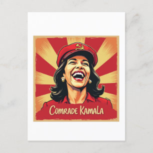Stop Kamunism Harris Walz 2024 kameraad Kamala Briefkaart