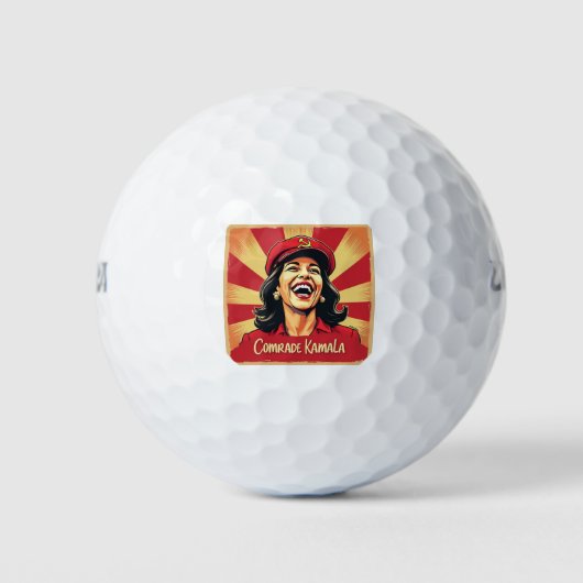 Stop Kamunism Harris Walz 2024 kameraad Kamala Golfballen (Voorkant)