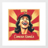 Stop Kamunism Harris Walz 2024 kameraad Kamala Raamsticker (Vel)