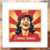 Stop Kamunism Harris Walz 2024 kameraad Kamala Raamsticker (Vel 2)
