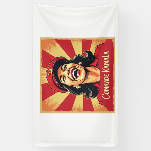 Stop Kamunism Harris Walz 2024 kameraad Kamala Spandoek (Verticaal)