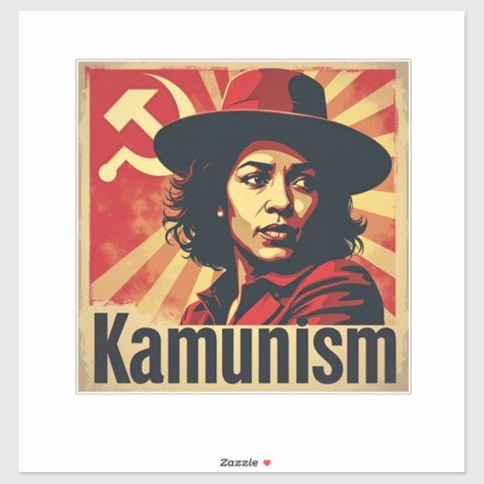 Stop Kamunism Harris Walz 2024 kameraad Kamala Sticker (Vel)
