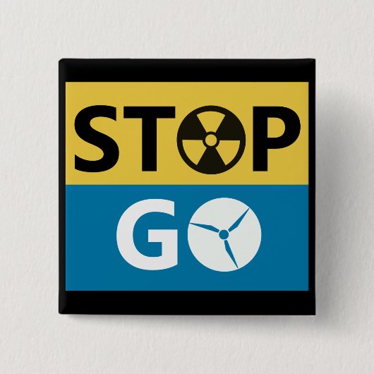Stop kernenergie vierkante button 5,1 cm (Voorkant)