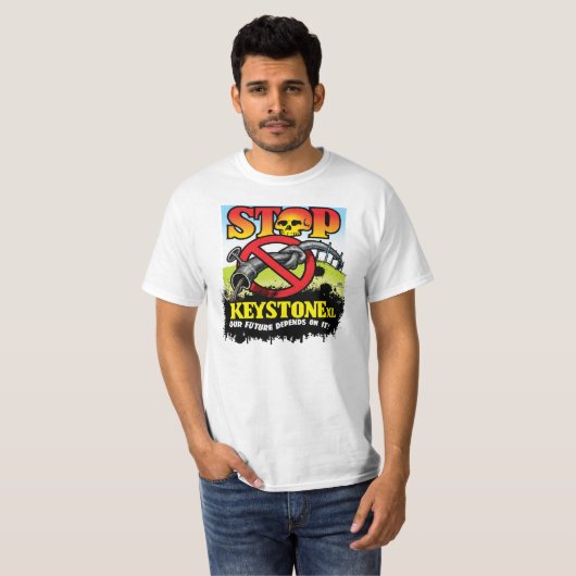 Stop Keystone Pipeline T-shirt (Voorkant volledig)