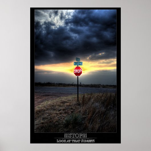 STOP!! Kijk naar die Sunset. Poster (Voorkant)