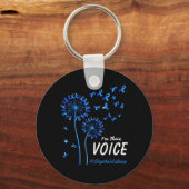 Stop Kinderbewustzijn Blauwe Lint Im Their Voice Sleutelhanger (Voorkant)