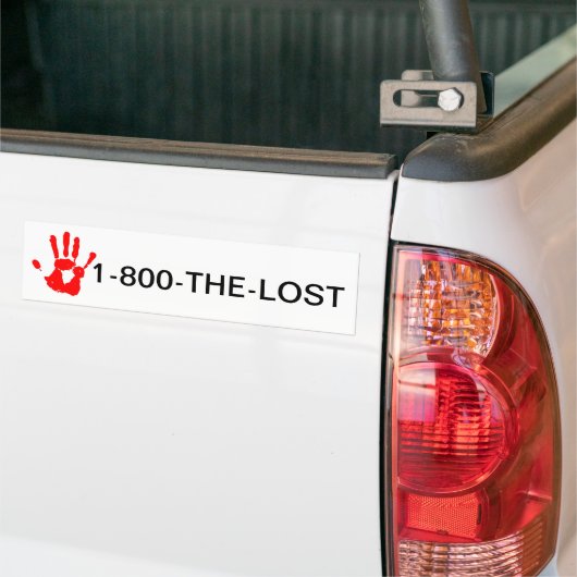 Stop kinderhandel / Mensenhandel 1-800-DE-LOST Bumpersticker (Op Truck)
