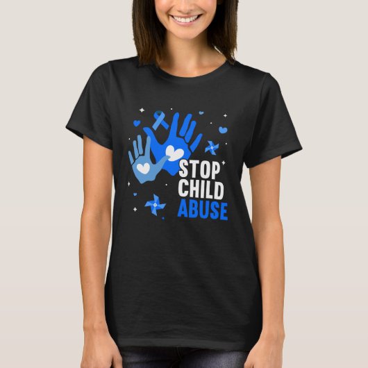 Stop Kindermisbruik Preventie Maand Bewustzijn Bla T-shirt (Voorkant)