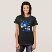 Stop Kindermisbruik Preventie Maand Bewustzijn Bla T-shirt (Voorkant volledig)